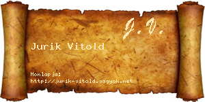 Jurik Vitold névjegykártya